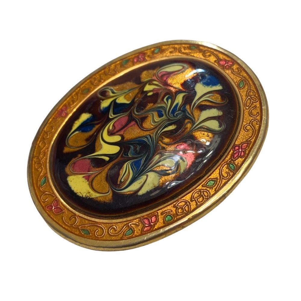 Vintage Abstract Enamel Brooch - Picture 13 of 14